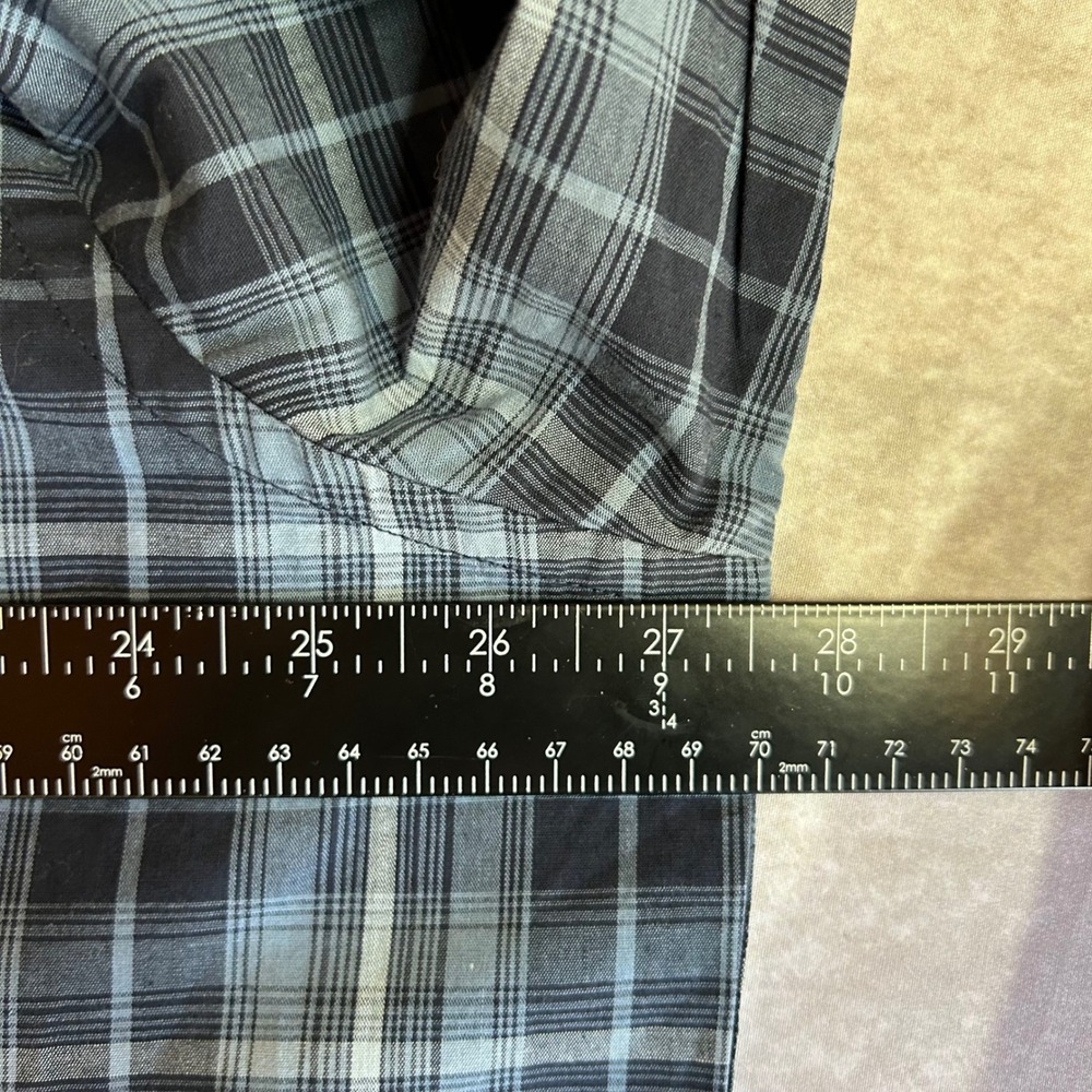 Old Navy Everyday Shirt XXL Tall Blue Plaid Regular Fit Built-In Flex Mens L/S - Picture 5 of 9